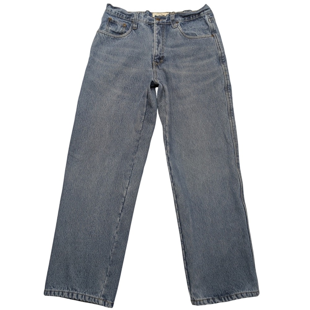 Old Mill Fleece Lined Jeans Men 32x30 Blue Straight Leg Workwear Denim